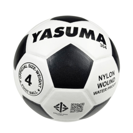 ฟุตบอล YASUMA หนังอัด PVC ทนปูน มีมอก. สีขาวดำ เบอร์ 4_0